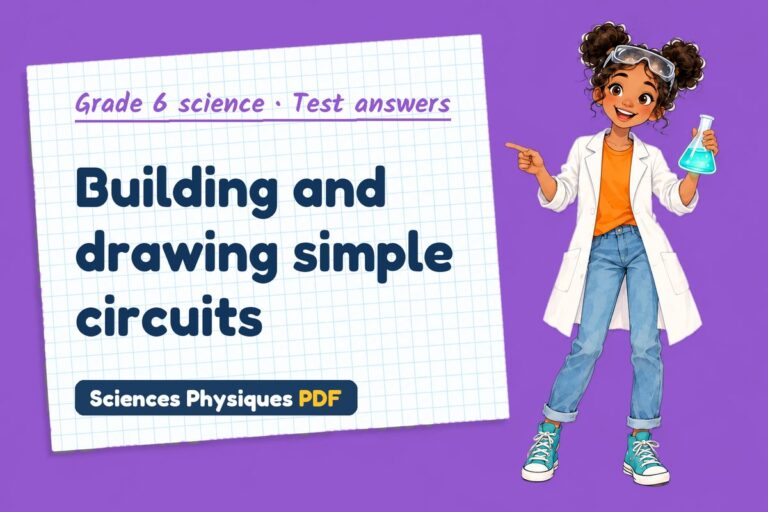 Simple circuits test answers and mark scheme for grade 6 science (free PDF download)