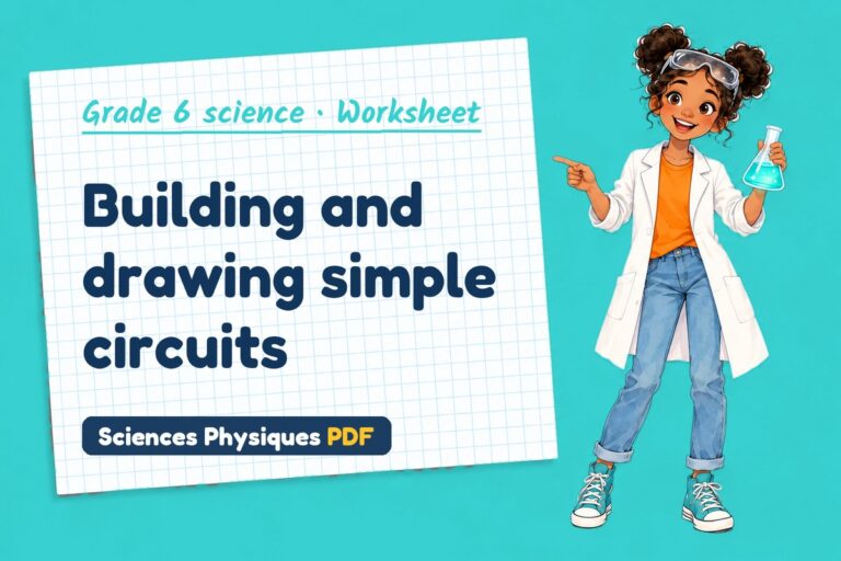 Simple circuits worksheet with answers for grade 6 science (free PDF download)