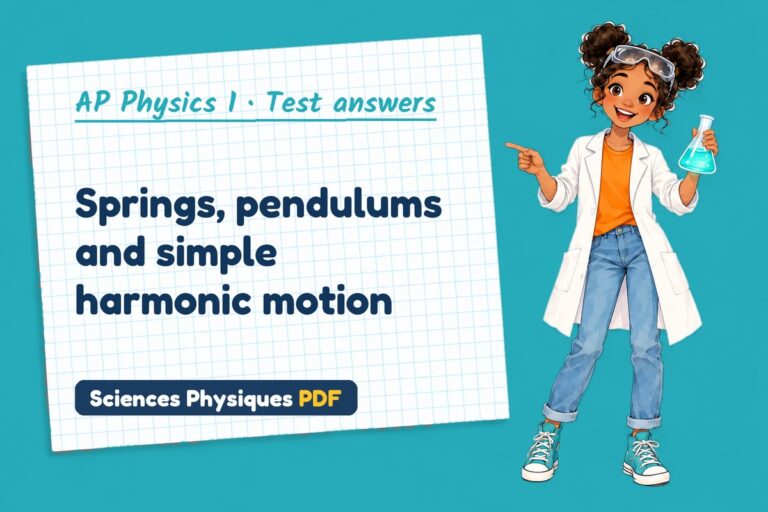 Simple harmonic motion test answers and mark scheme for AP Physics 1 (free PDF download)