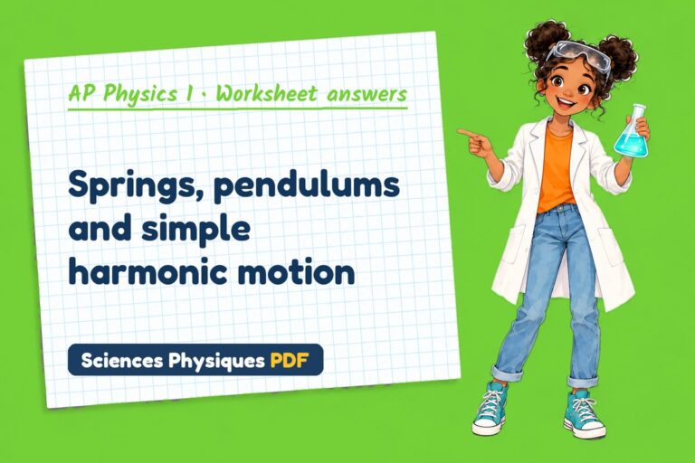 Simple harmonic motion worksheet answers for AP Physics 1 (free PDF download)