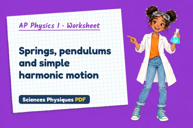 Simple harmonic motion worksheet with answers for AP Physics 1 (free PDF download)