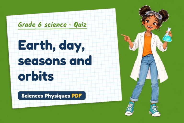 Solar system quiz for grade 6 science: 10 questions with answers