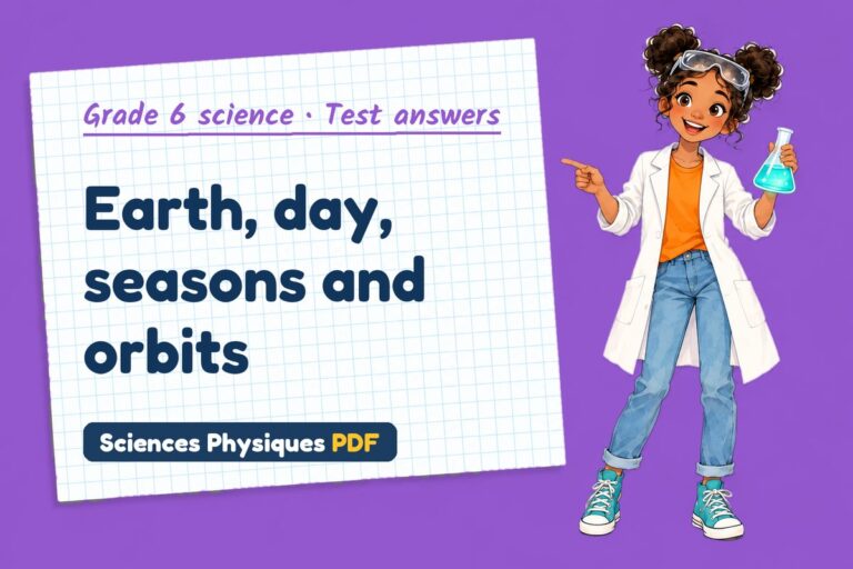 Solar system test answers and mark scheme for grade 6 science (free PDF download)