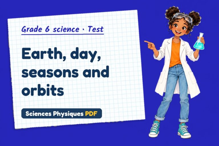 Solar system test with answers for grade 6 science (free PDF download)