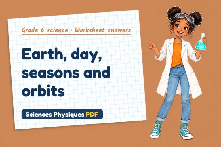 Solar system worksheet answers for grade 6 science (free PDF download)