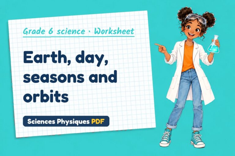 Solar system worksheet with answers for grade 6 science (free PDF download)