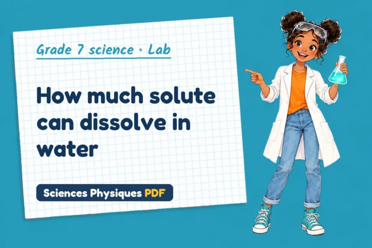 Solubility lab for grade 7 science: practical with sample results (free PDF download)