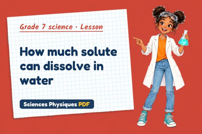 Solubility notes and lesson for grade 7 science (free PDF download)