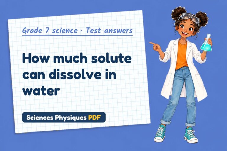 Solubility test answers and mark scheme for grade 7 science (free PDF download)