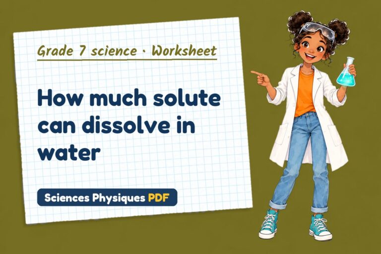 Solubility worksheet with answers for grade 7 science (free PDF download)