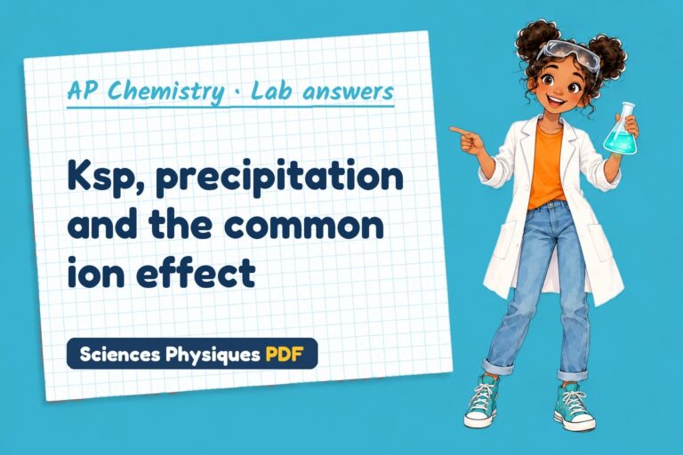 Solubility product Ksp lab answers for AP Chemistry (free PDF download)