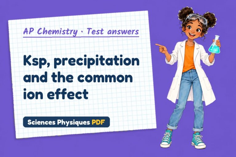 Solubility product Ksp test answers and mark scheme for AP Chemistry (free PDF download)
