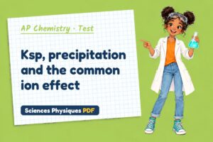 Ksp, precipitation and the common ion effect