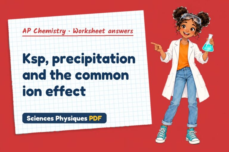 Solubility product Ksp worksheet answers for AP Chemistry (free PDF download)