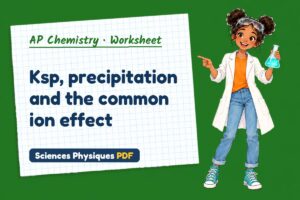 Ksp, precipitation and the common ion effect