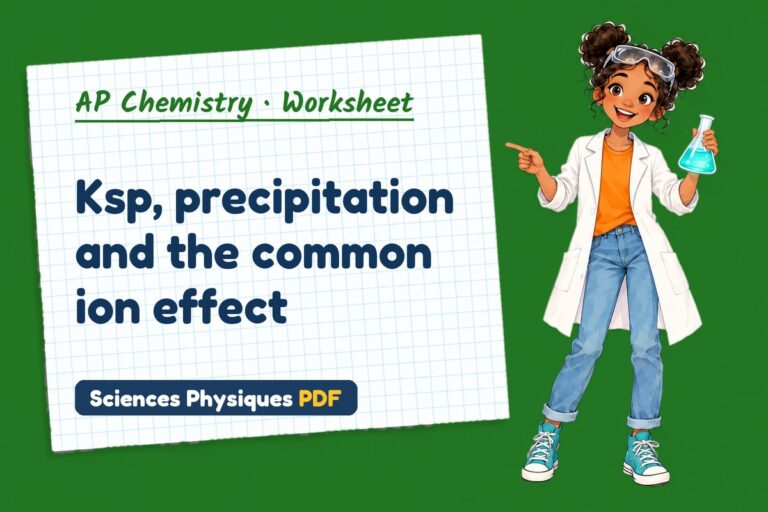 Solubility product Ksp worksheet with answers for AP Chemistry (free PDF download)