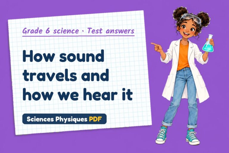 Sound waves test answers and mark scheme for grade 6 science (free PDF download)