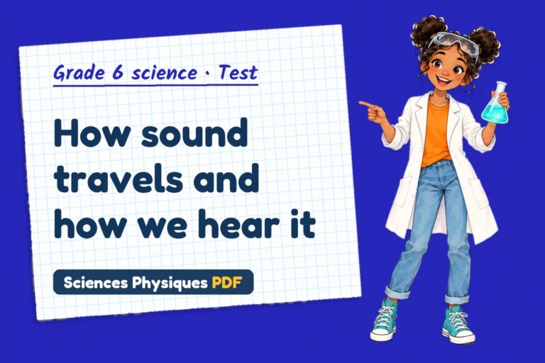 Sound waves test with answers for grade 6 science (free PDF download)