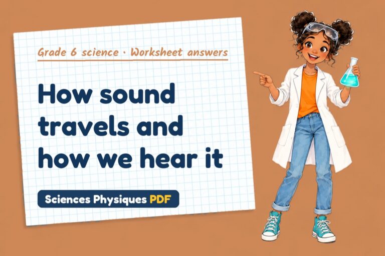 Sound waves worksheet answers for grade 6 science (free PDF download)