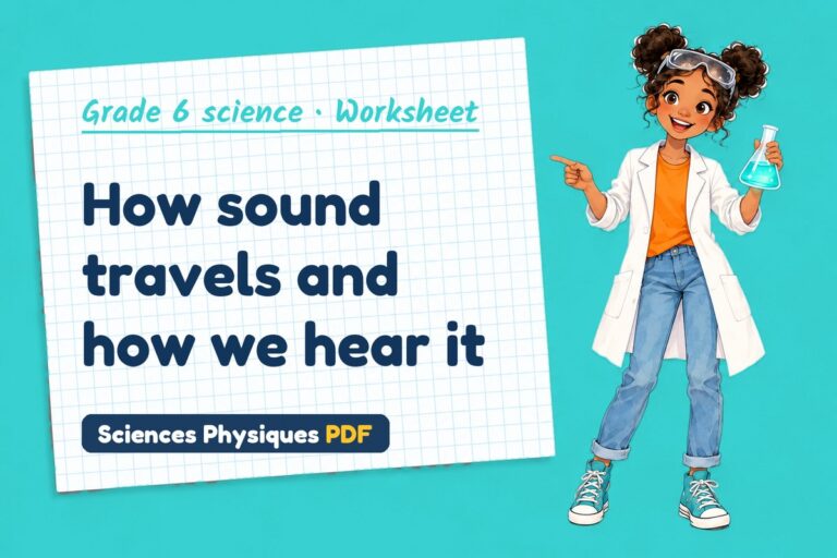 Sound waves worksheet with answers for grade 6 science (free PDF download)
