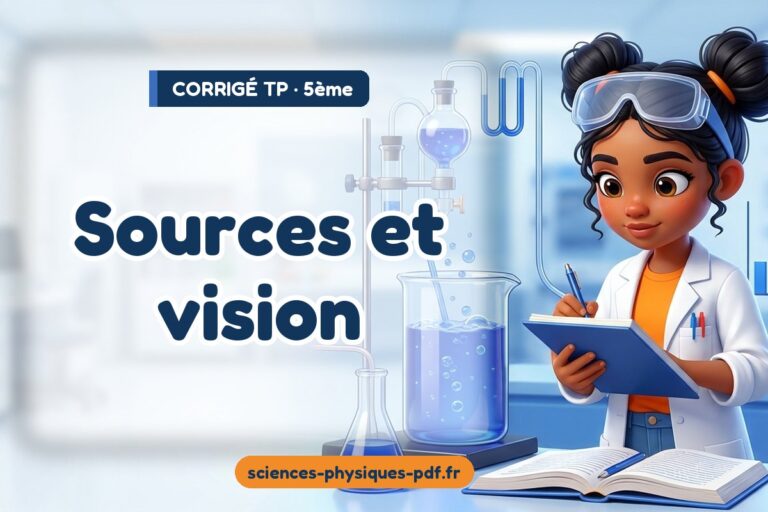 Sources et vision : corrigé du TP de sciences physiques 5e – PDF gratuit à télécharger et imprimer