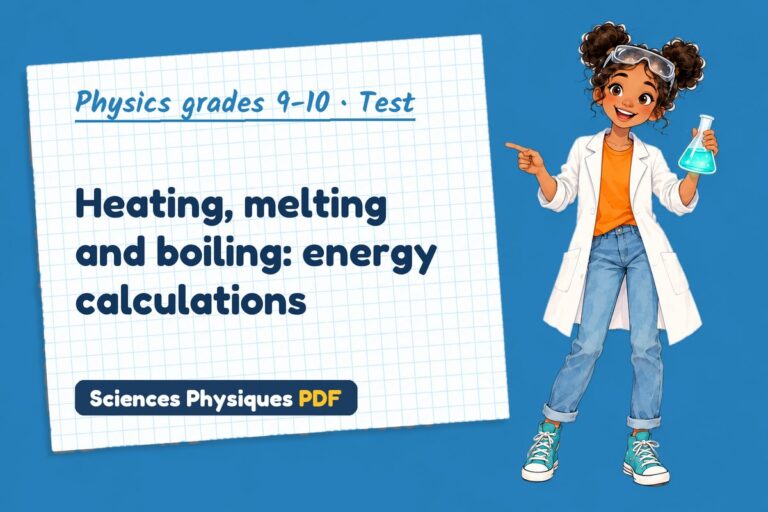 Specific heat capacity test with answers for GCSE physics (free PDF download)