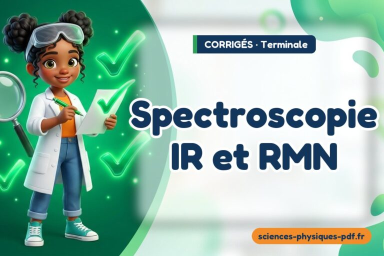 Spectroscopie IR et RMN : corrigé des exercices de physique terminale – PDF gratuit à télécharger et imprimer