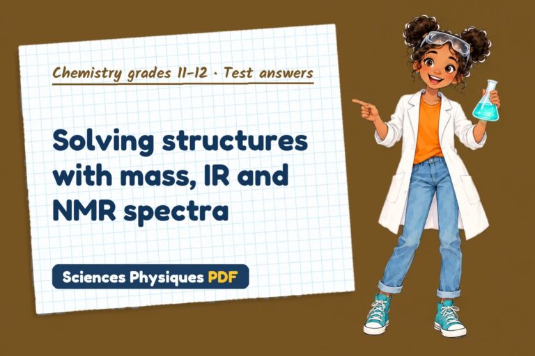 Spectroscopy test answers and mark scheme for A Level chemistry (free PDF download)