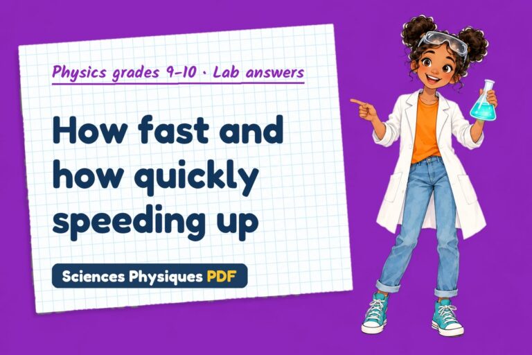 Speed and velocity lab answers for GCSE physics (free PDF download)