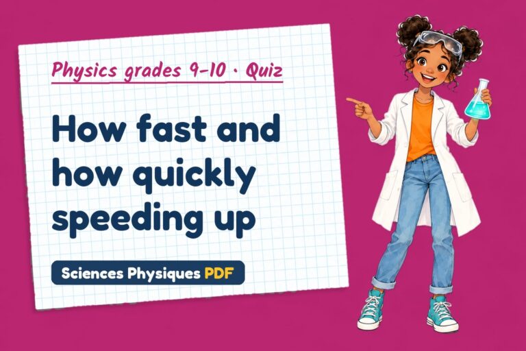Speed and velocity quiz for GCSE physics: 10 questions with answers
