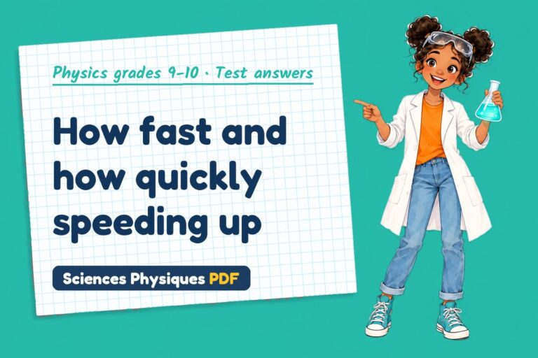 Speed and velocity test answers and mark scheme for GCSE physics (free PDF download)