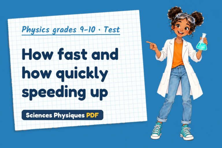 Speed and velocity test with answers for GCSE physics (free PDF download)