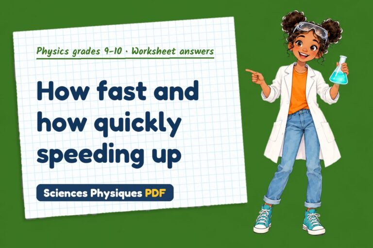 Speed and velocity worksheet answers for GCSE physics (free PDF download)