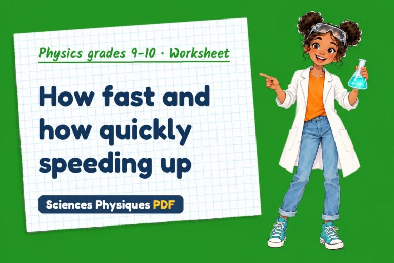 Speed and velocity worksheet with answers for GCSE physics (free PDF download)