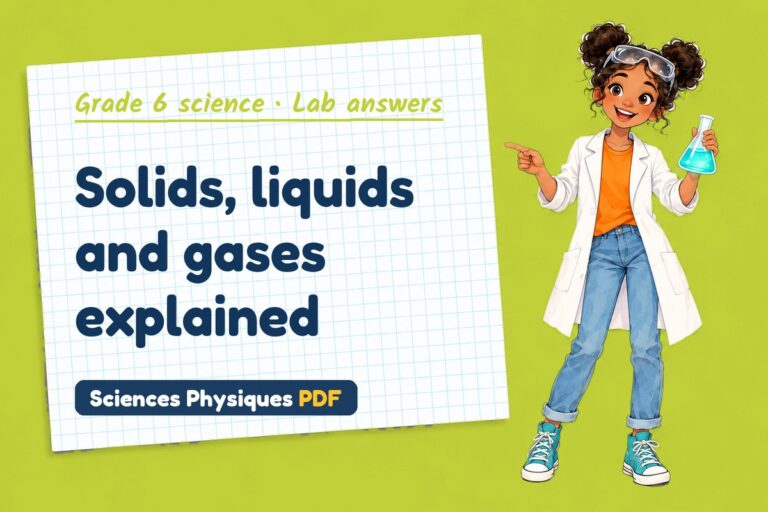 States of matter lab answers for grade 6 science (free PDF download)