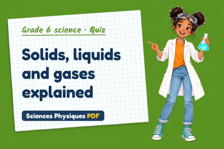 States of matter quiz for grade 6 science: 10 questions with answers