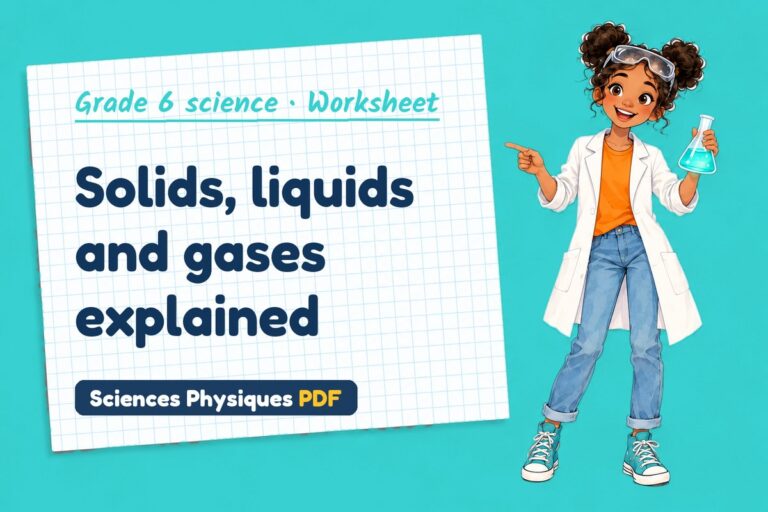 States of matter worksheet with answers for grade 6 science (free PDF download)