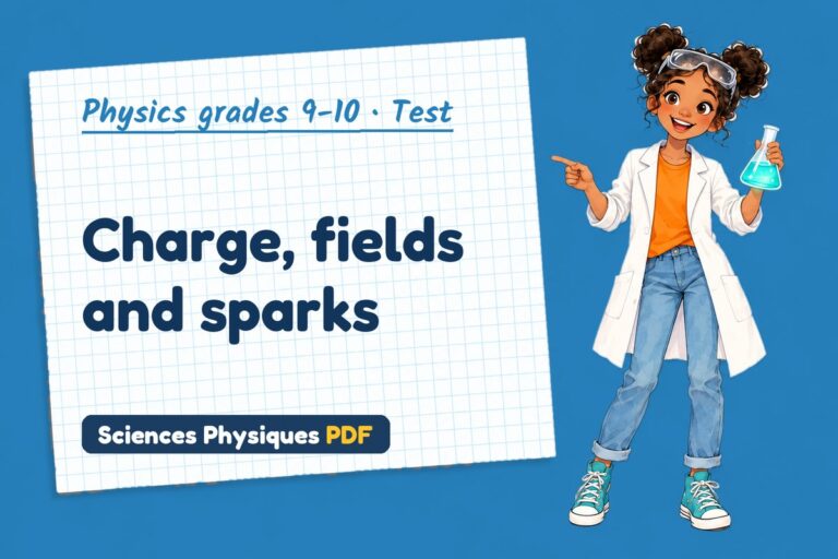 Static electricity test with answers for GCSE physics (free PDF download)