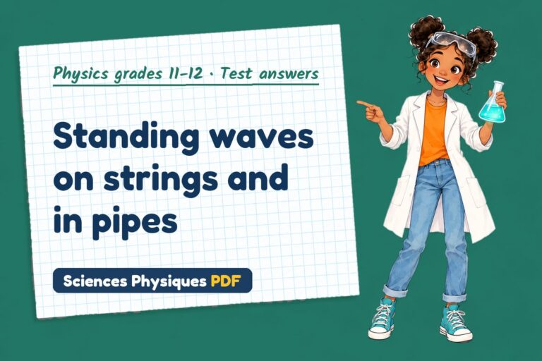 Stationary waves test answers and mark scheme for A Level physics (free PDF download)