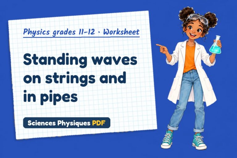 Stationary waves worksheet with answers for A Level physics (free PDF download)