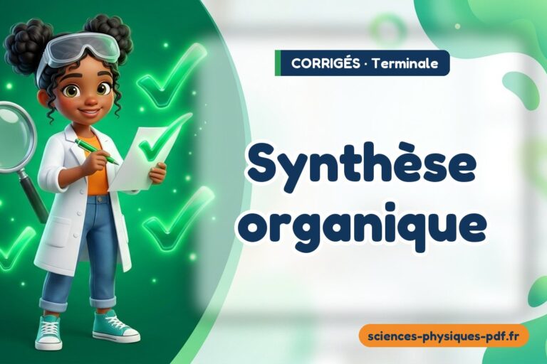 Synthèse organique : corrigé exercices de sciences physiques terminale – PDF gratuit à télécharger et imprimer