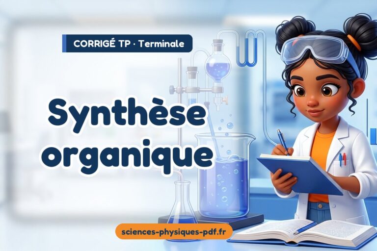 Synthèse organique : corrigé du TP de sciences physiques terminale – PDF gratuit à télécharger et imprimer