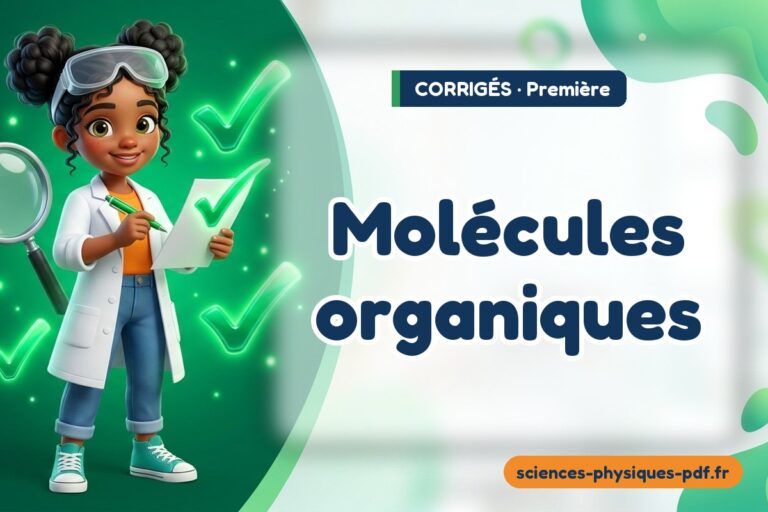 Molécules organiques : corrigé des exercices de physique première – PDF gratuit à télécharger et imprimer