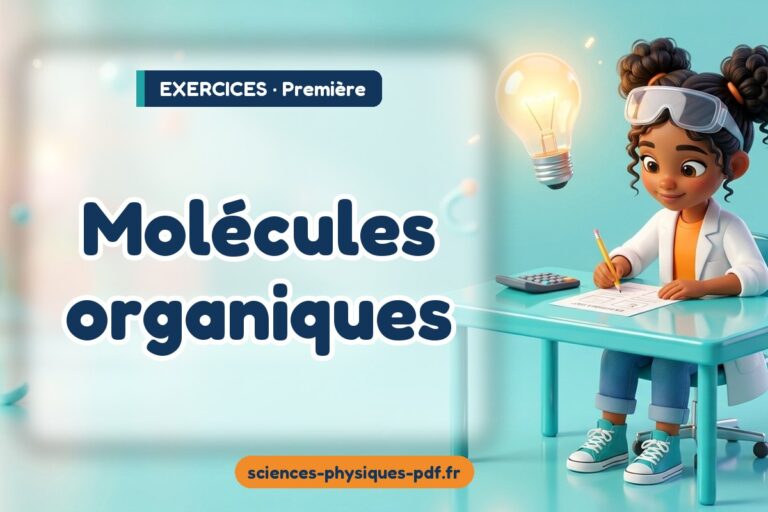 Molécules organiques : exercices de sciences physiques première – PDF gratuit à télécharger et imprimer
