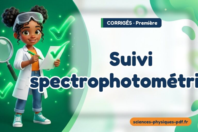 Suivi spectrophotométrique : corrigé des exercices de physique première – PDF gratuit à télécharger et imprimer