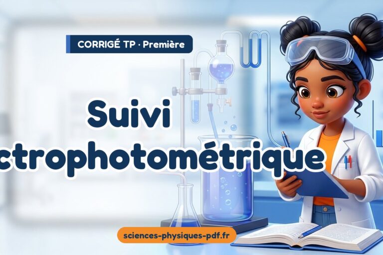 Suivi spectrophotométrique : corrigé du TP de sciences physiques première – PDF gratuit à télécharger et imprimer