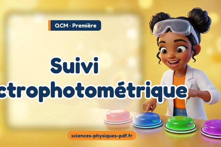 Suivi spectrophotométrique : QCM de sciences physiques en première