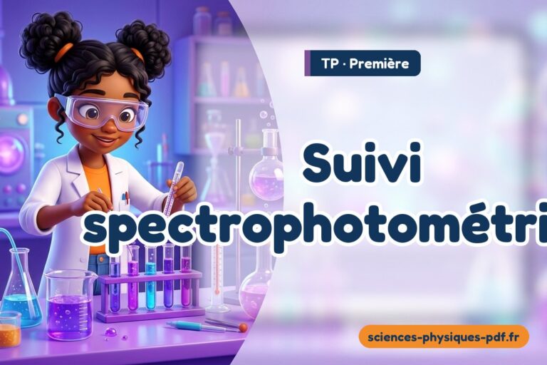 Suivi spectrophotométrique : TP de sciences physiques en première – PDF gratuit à télécharger et imprimer