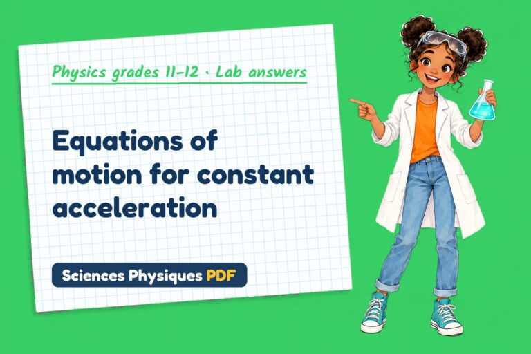 Suvat equations lab answers for A Level physics (free PDF download)