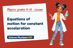 Equations of motion for constant acceleration